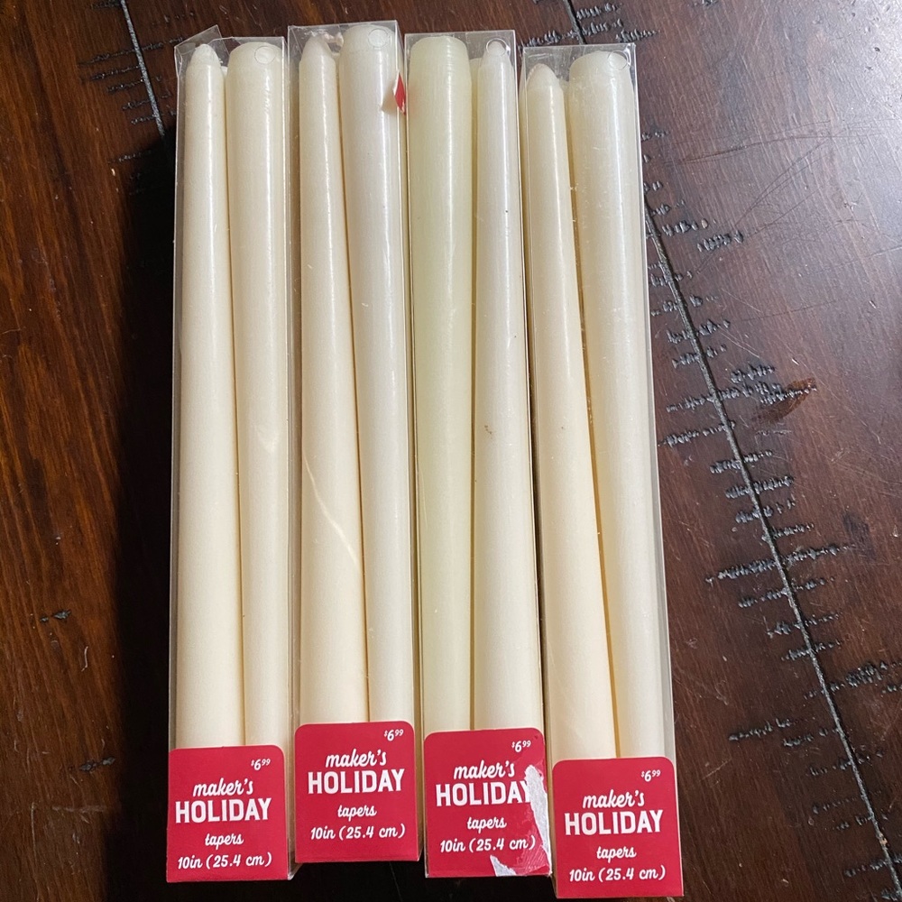 (4) Packs of Scented Ivory Taper Candles